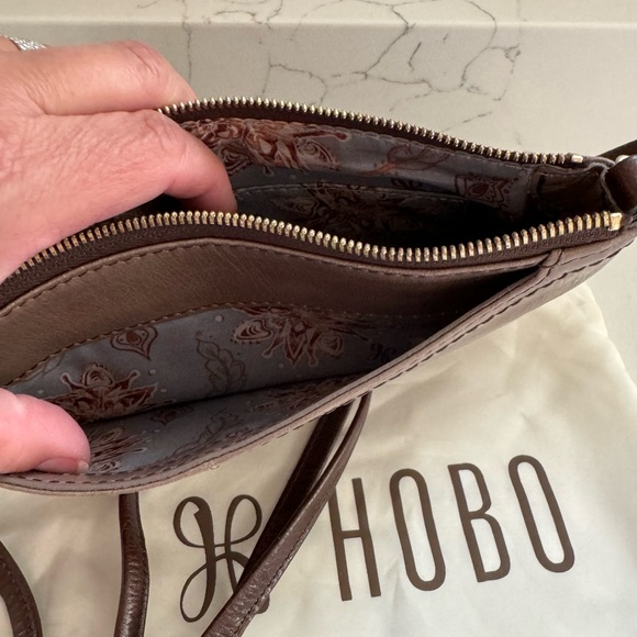 HOBO Mauve-Taupe Crossbody with Dark Brown Strap - Picture 5 of 5